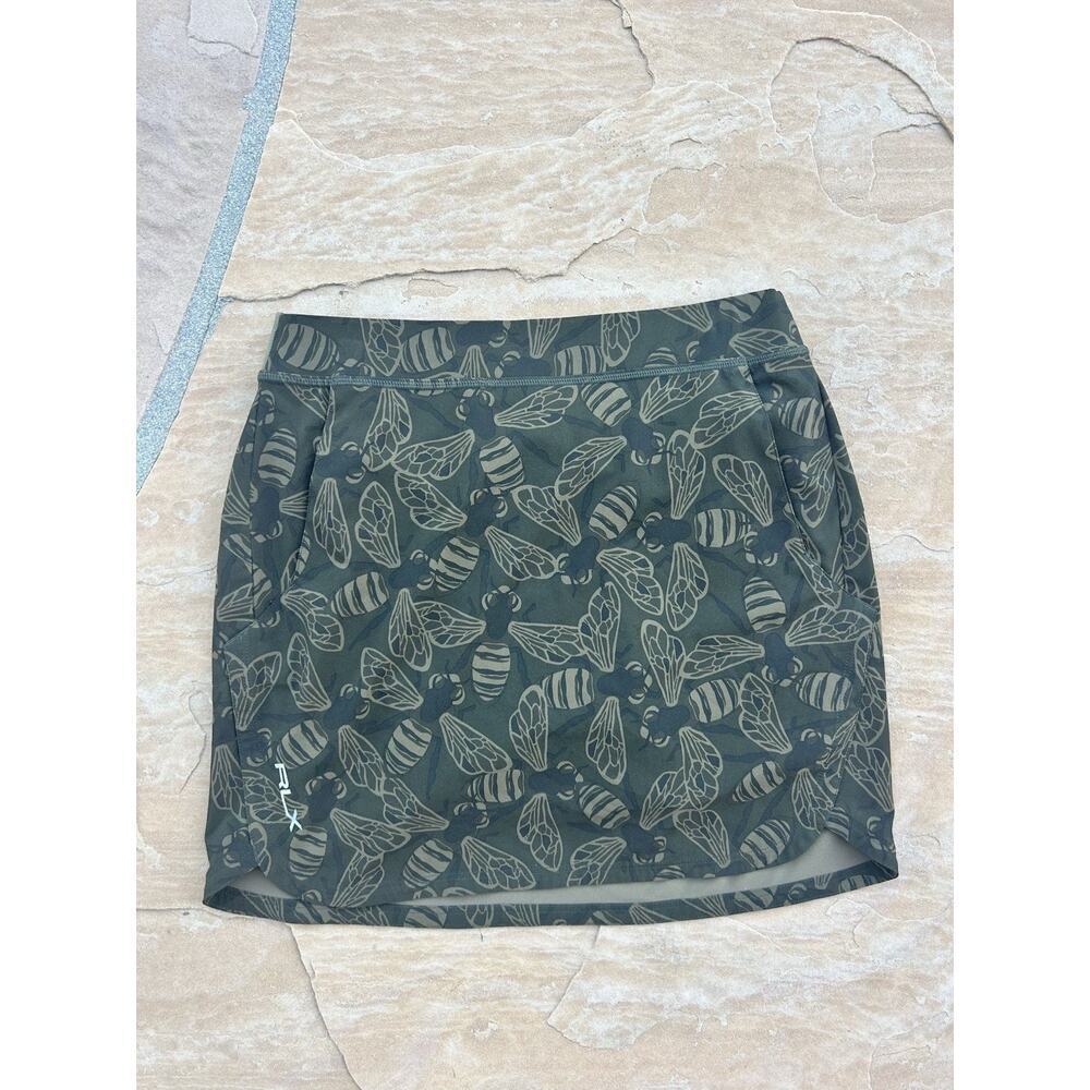 Polo Golf Ralph Lauren Skirt Womens XS Bee Print Brown Pull On Performance LS